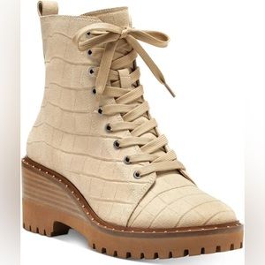 NIB Vince Camuto suede croco boots